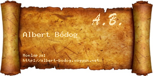 Albert Bódog névjegykártya